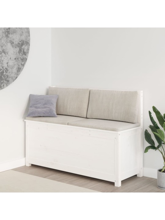 Lavice bílá 110 x 41 x 76,5 cm masivní borovice