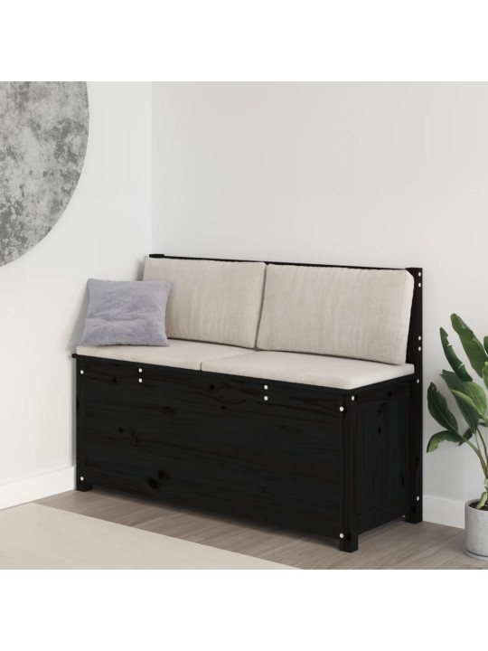 Lavice černá 110 x 41 x 76,5 cm masivní borovice