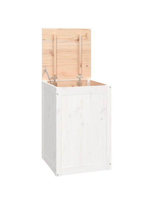 Box na prádlo bílý 44 x 44 x 66 cm masivní borové dřevo