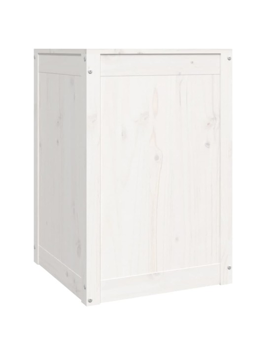 Box na prádlo bílý 44 x 44 x 66 cm masivní borové dřevo