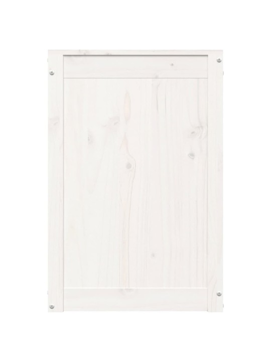 Box na prádlo bílý 44 x 44 x 66 cm masivní borové dřevo