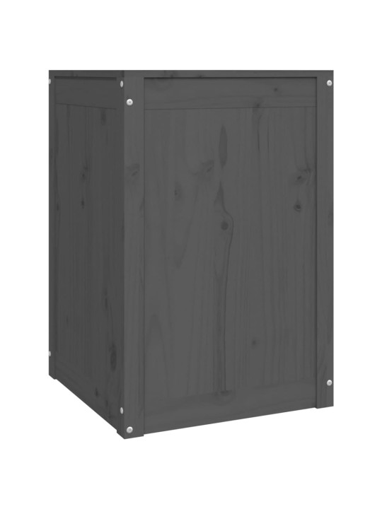 Box na prádlo šedý 44 x 44 x 66 cm masivní borové dřevo