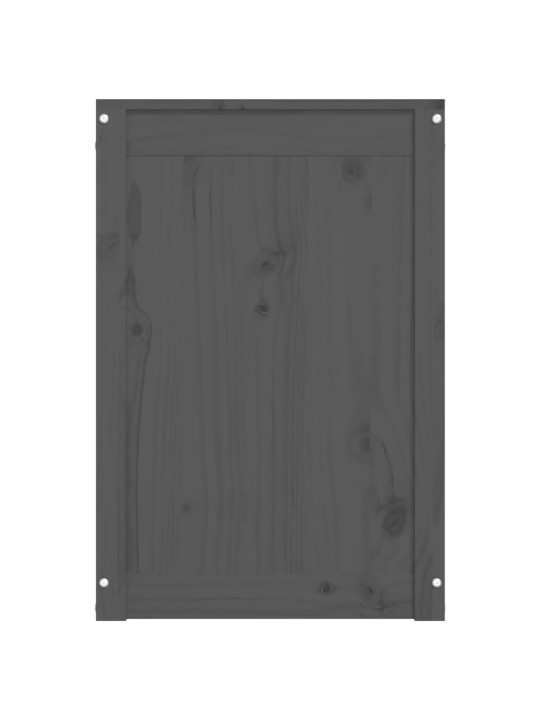 Box na prádlo šedý 44 x 44 x 66 cm masivní borové dřevo