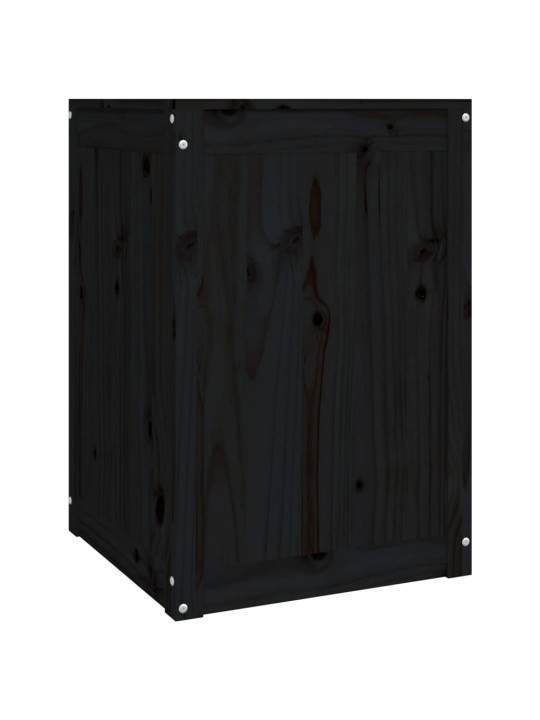 Box na prádlo černý 44 x 44 x 66 cm masivní borové dřevo