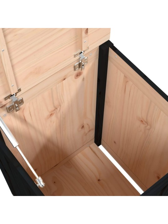 Box na prádlo černý 44 x 44 x 66 cm masivní borové dřevo