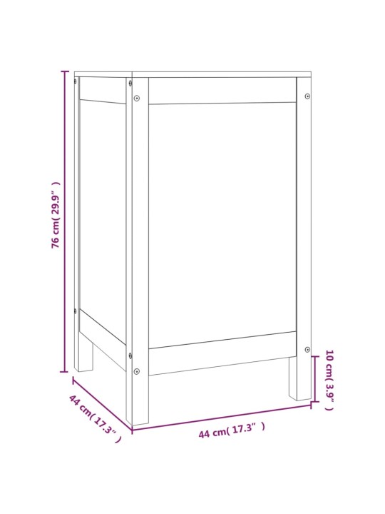 Box na prádlo 44 x 44 x 76 cm masivní borové dřevo