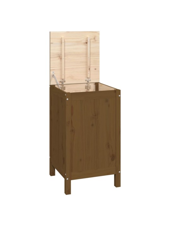 Box na prádlo medově hnědý 44 x 44 x 76 cm masivní borové dřevo