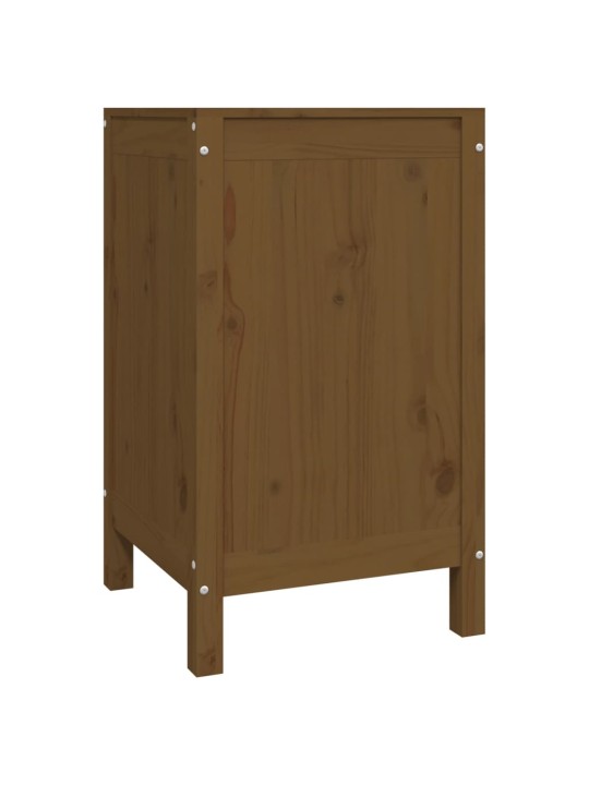 Box na prádlo medově hnědý 44 x 44 x 76 cm masivní borové dřevo