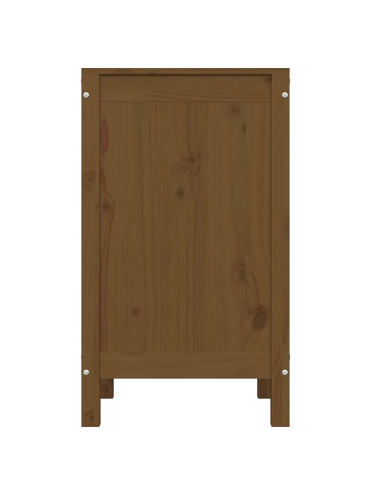 Box na prádlo medově hnědý 44 x 44 x 76 cm masivní borové dřevo