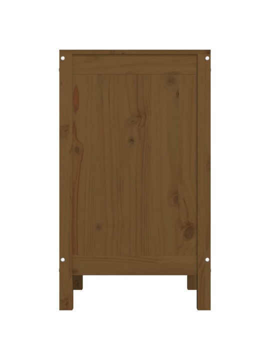 Box na prádlo medově hnědý 44 x 44 x 76 cm masivní borové dřevo