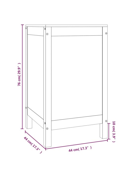 Box na prádlo medově hnědý 44 x 44 x 76 cm masivní borové dřevo