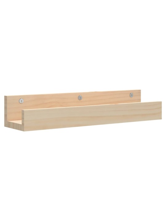 Nástěnné police 2 ks 50 x 12 x 9 cm masivní borové dřevo