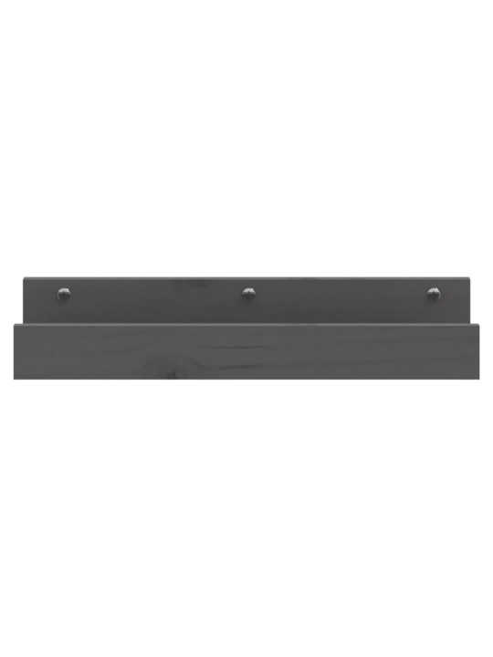 Nástěnné police 2 ks šedé 50 x 12 x 9 cm masivní borové dřevo