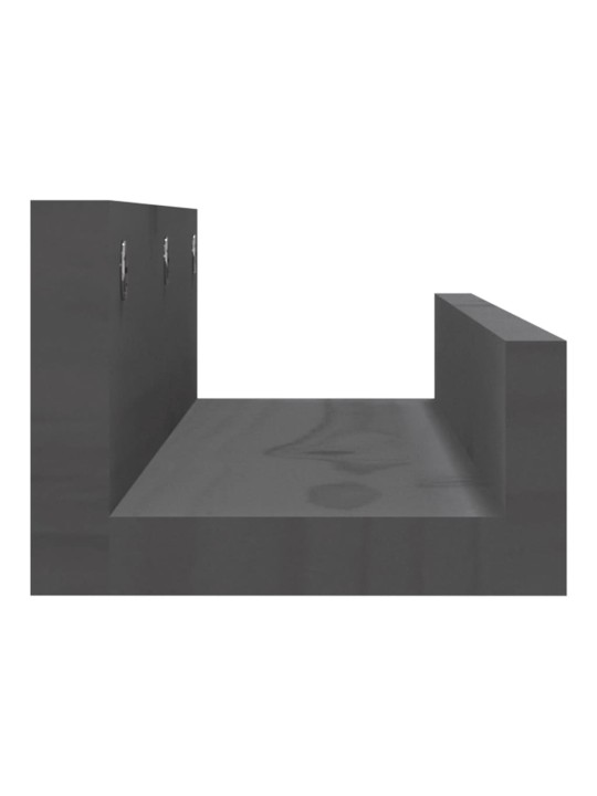 Nástěnné police 2 ks šedé 50 x 12 x 9 cm masivní borové dřevo