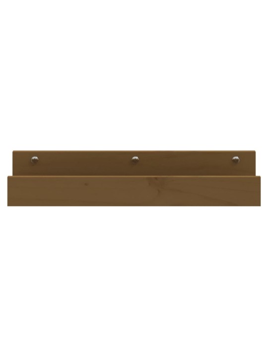 Nástěnné police 2 ks medově hnědé 50x12x9 cm masivní borovice