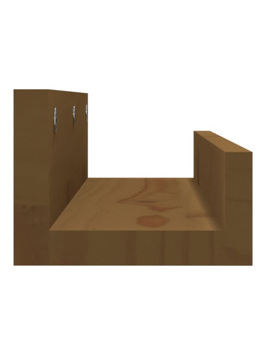 Nástěnné police 2 ks medově hnědé 50x12x9 cm masivní borovice