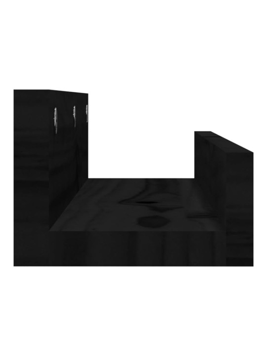 Nástěnné police 2 ks černé 50 x 12 x 9 cm masivní borové dřevo