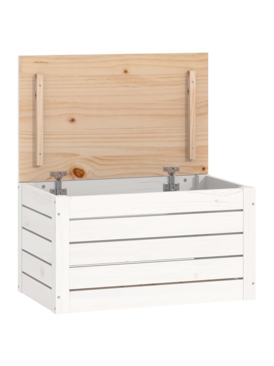 Úložný box bílý 59,5 x 36,5 x 33 cm masivní borové dřevo