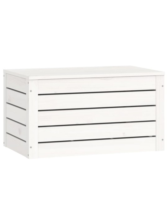 Úložný box bílý 59,5 x 36,5 x 33 cm masivní borové dřevo