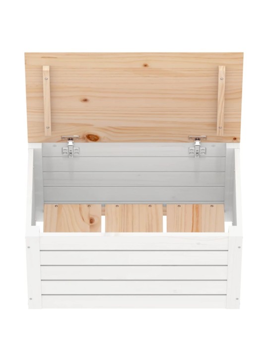 Úložný box bílý 59,5 x 36,5 x 33 cm masivní borové dřevo
