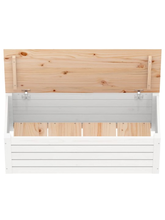 Úložný box bílý 89x36,5x33 cm masivní borové dřevo