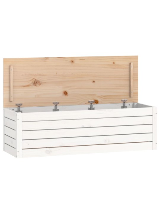 Úložný box bílý 109x36,5x33 cm masivní borové dřevo