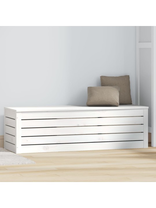 Úložný box bílý 109x36,5x33 cm masivní borové dřevo