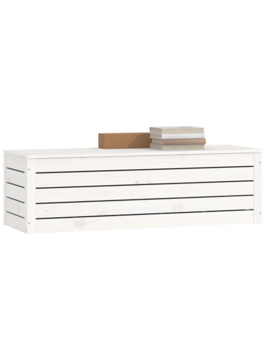 Úložný box bílý 109x36,5x33 cm masivní borové dřevo