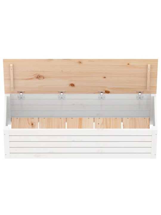 Úložný box bílý 109x36,5x33 cm masivní borové dřevo