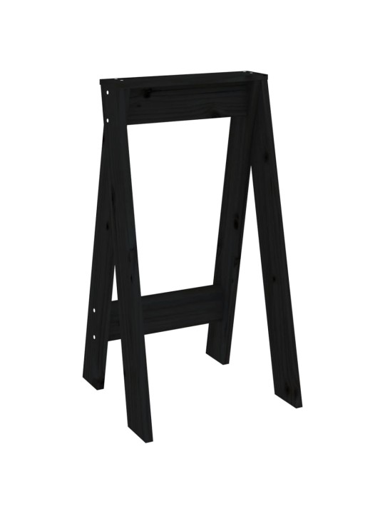 Stoličky 2 ks černé 40 x 40 x 75 cm masivní borové dřevo