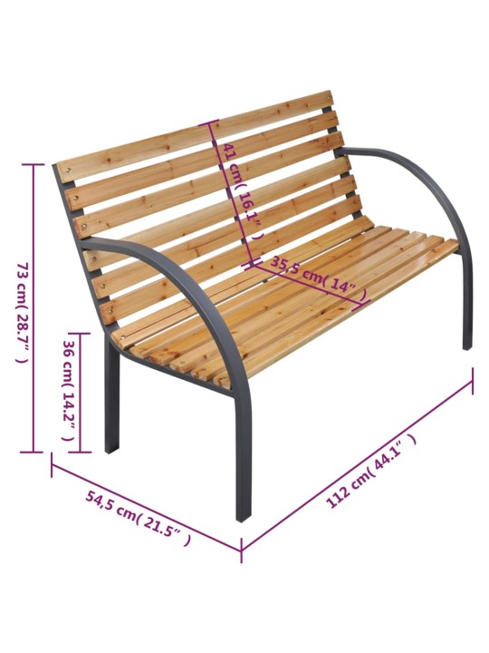 Zahradní lavice 112 cm masivní jedlové dřevo