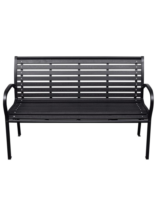 Zahradní lavice černá 116 cm ocel a WPC