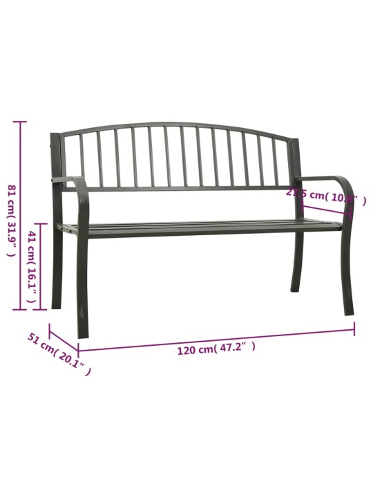 Zahradní lavice šedá 120 cm ocel