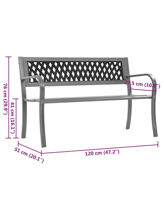 Zahradní lavice černá 120 cm ocel