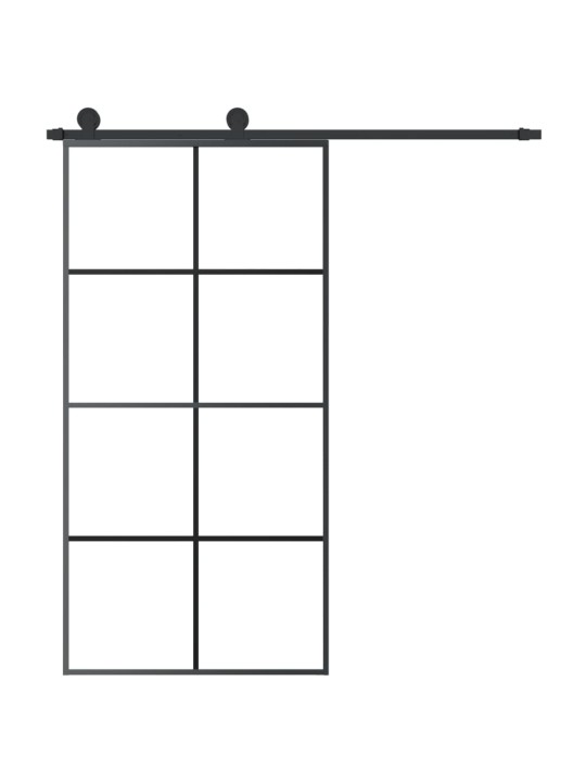 Posuvné dveře s kováním 102,5 x 205 cm ESG sklo a hliník