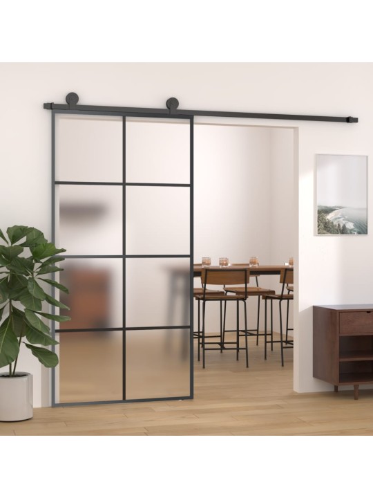 Posuvné dveře s kováním 102,5 x 205 cm ESG sklo a hliník