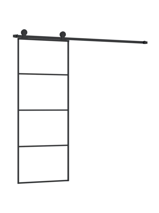 Posuvné dveře s kováním 76x205 cm ESG sklo a hliník