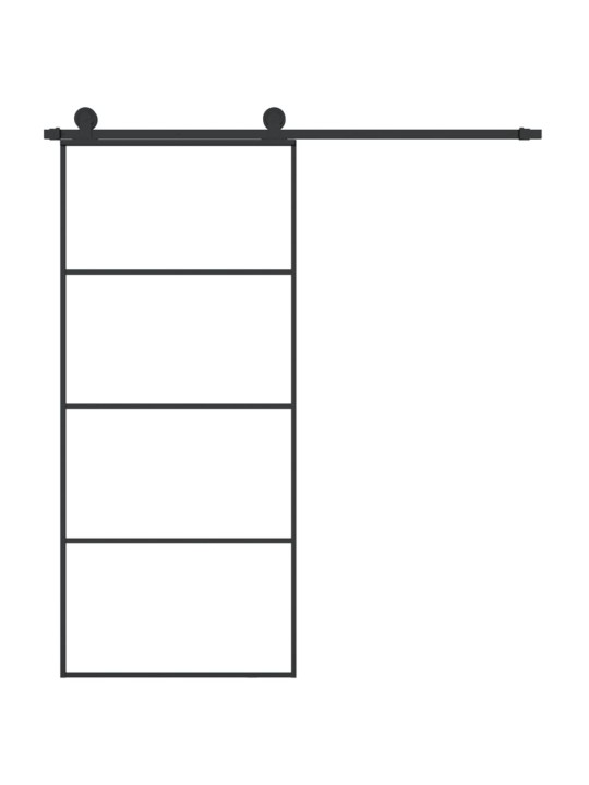Posuvné dveře s kováním 90x205 cm ESG sklo a hliník