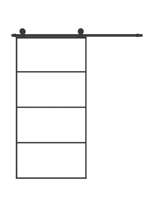 Posuvné dveře s kováním 102,5 x 205 cm ESG sklo a hliník