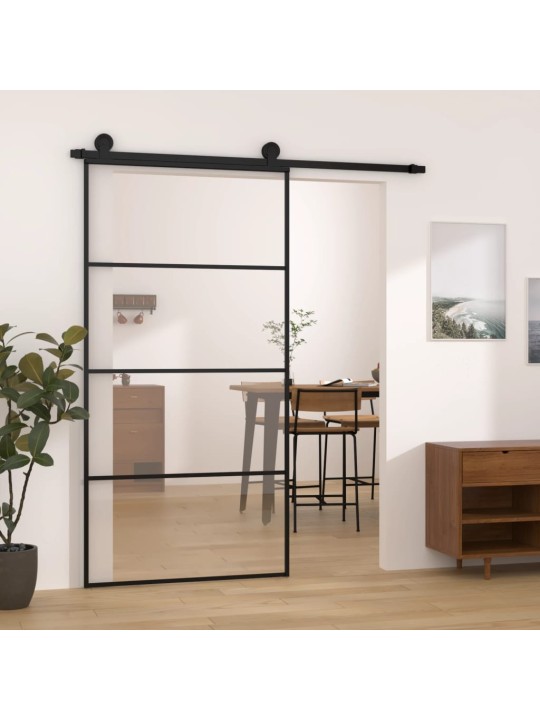 Posuvné dveře s kováním 102,5 x 205 cm ESG sklo a hliník