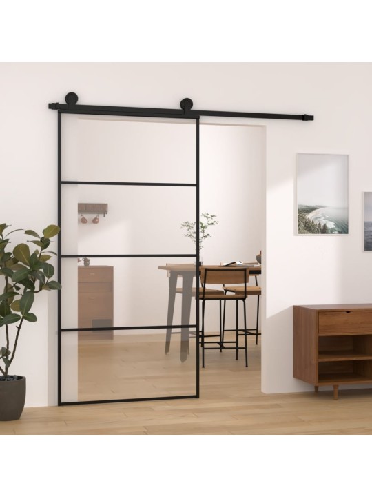 Posuvné dveře s kováním 102,5 x 205 cm ESG sklo a hliník