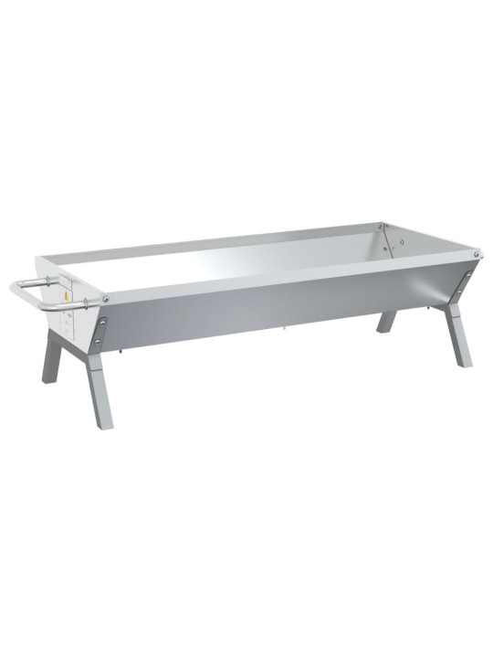Grilovací zásobník na dřevěné uhlí 118x42x30,5 cm nerezová ocel