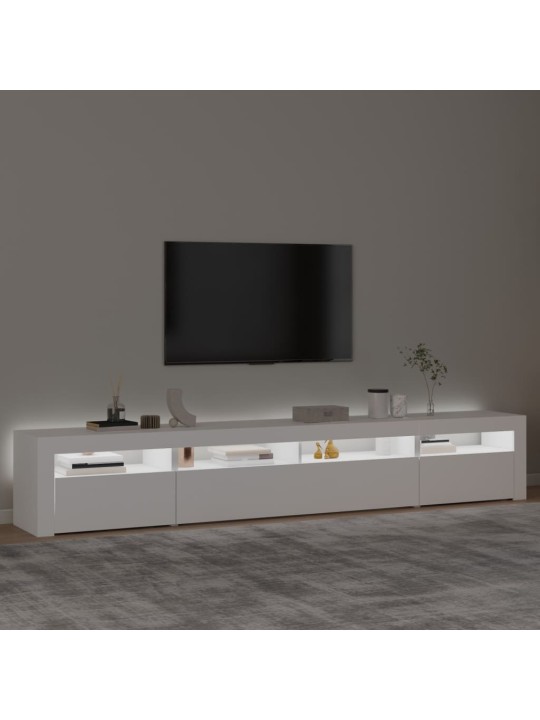 TV skříňka s LED osvětlením bílá 240x35x40 cm