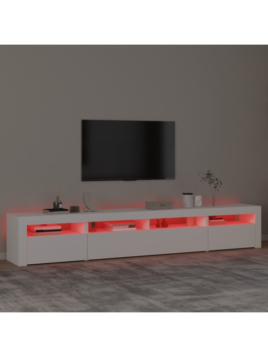 TV skříňka s LED osvětlením bílá 240x35x40 cm