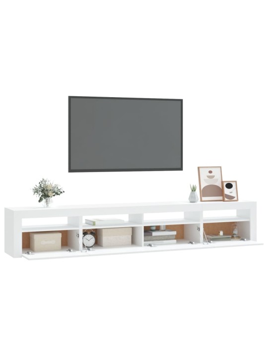 TV skříňka s LED osvětlením bílá 240x35x40 cm