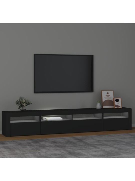 TV skříňka s LED osvětlením černá 240x35x40 cm