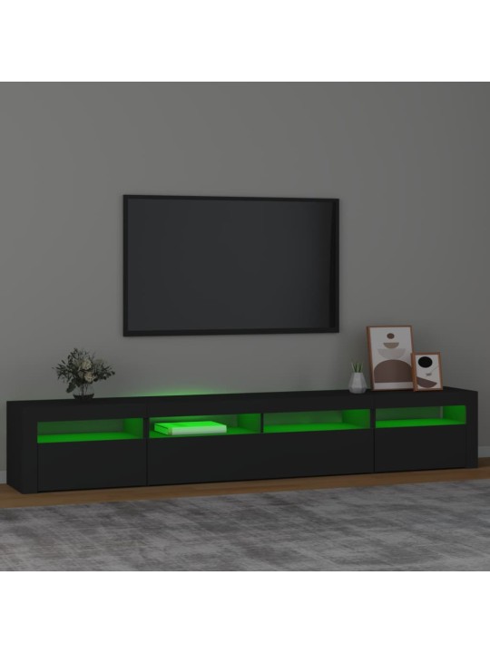 TV skříňka s LED osvětlením černá 240x35x40 cm