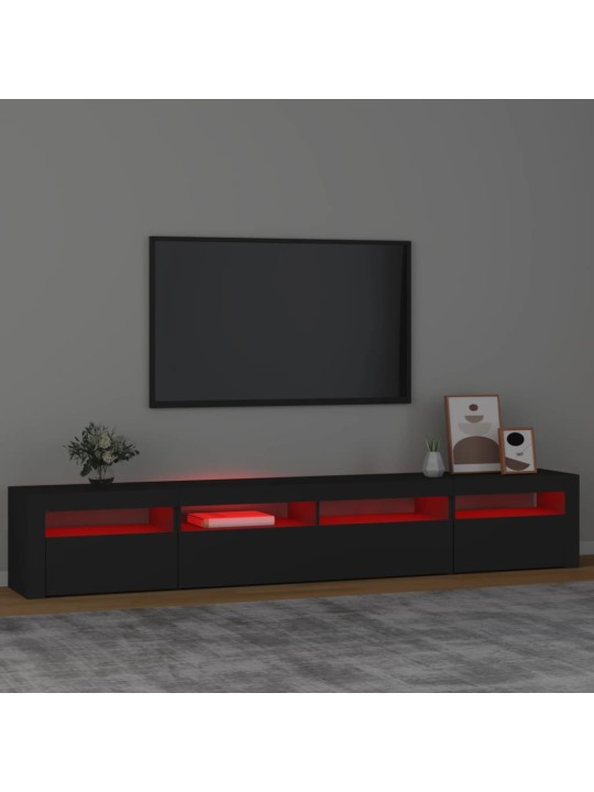 TV skříňka s LED osvětlením černá 240x35x40 cm
