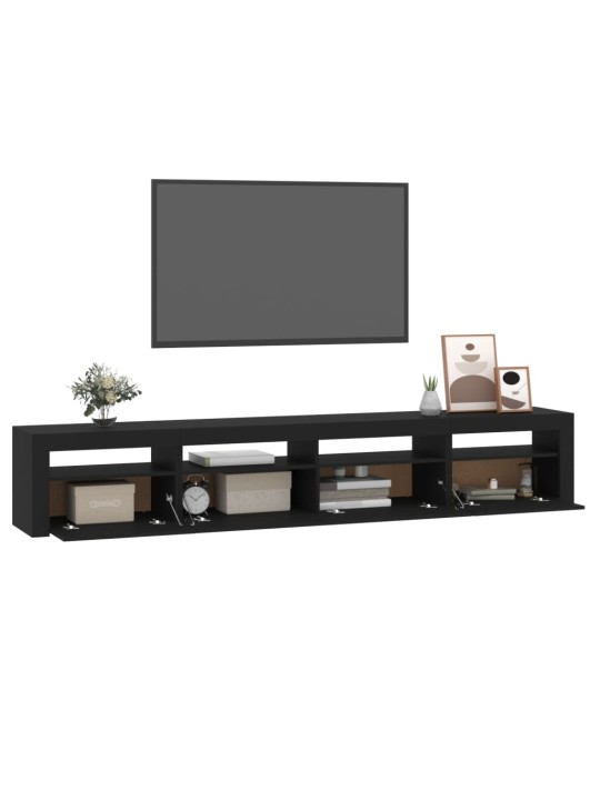 TV skříňka s LED osvětlením černá 240x35x40 cm