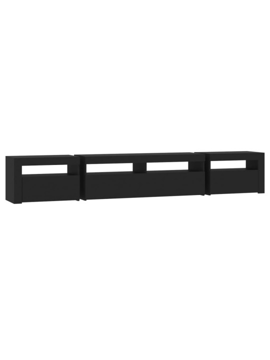 TV skříňka s LED osvětlením černá 240x35x40 cm